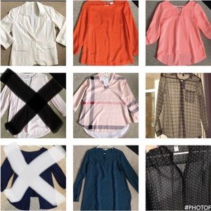 6 long-sleeve or 3/4 sleeve blouses & 1 jacket